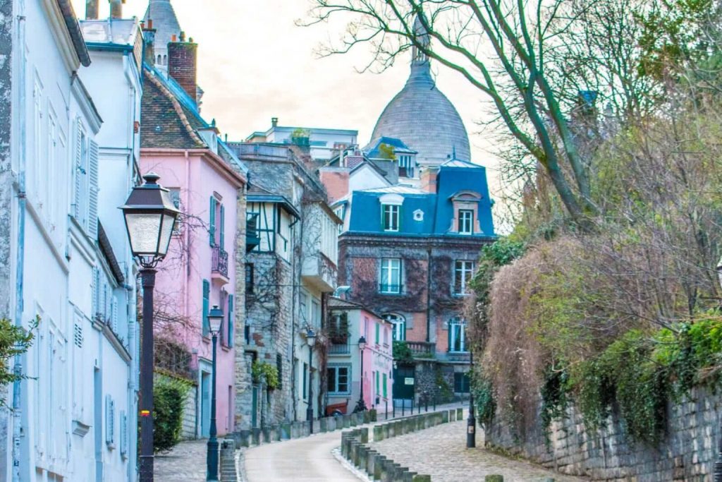 Rue de l'Abreuvoir is the most beautiful street in Montmartre, Paris and is famous as the home to La Maison Rose.