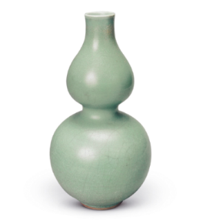 FIG. 1 Longquan celadon double-gourd vase Yuan dynasty Excavated in Qingtian county, Zhejiang