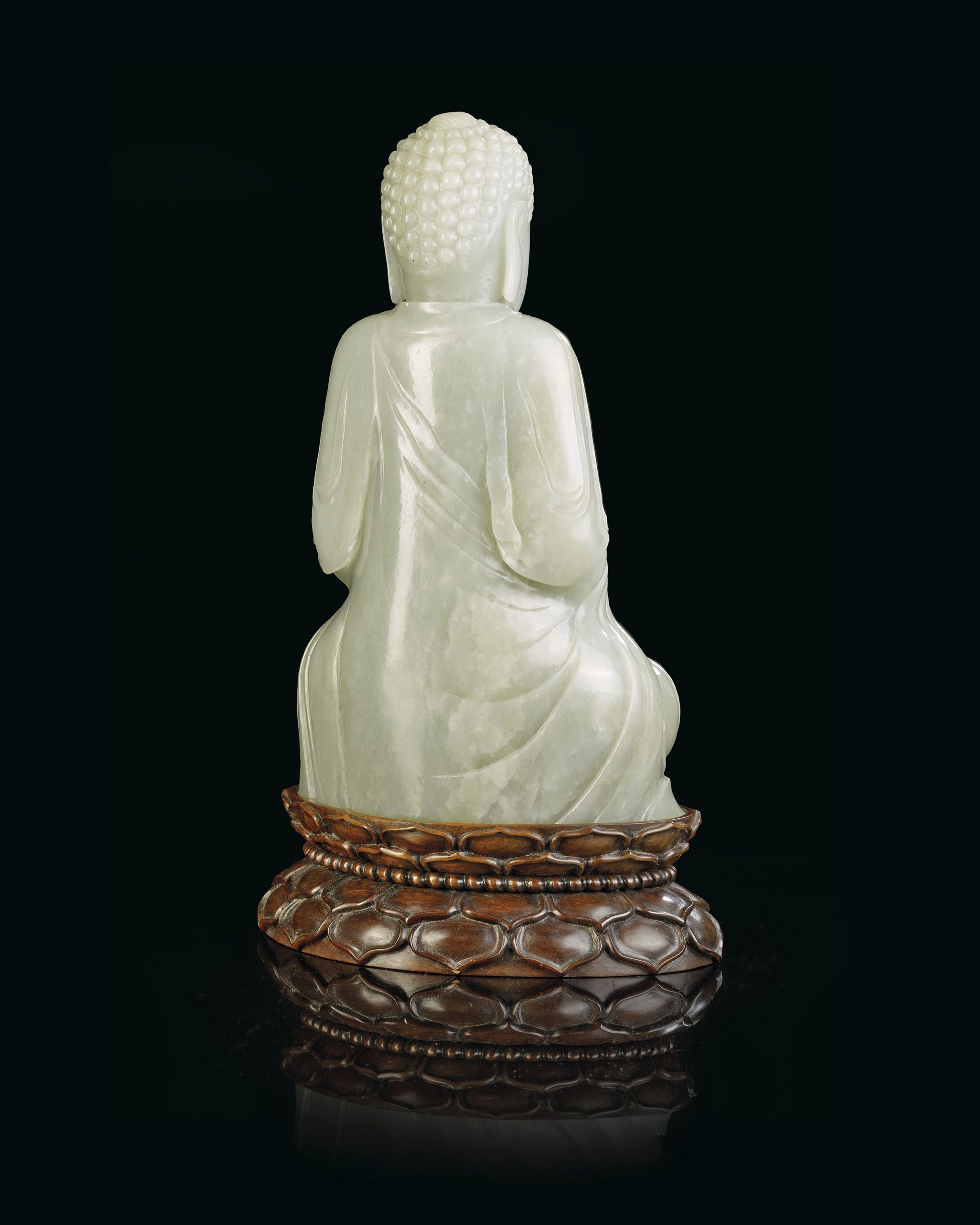 清十七/十八世紀 青白玉釋迦牟尼佛坐像