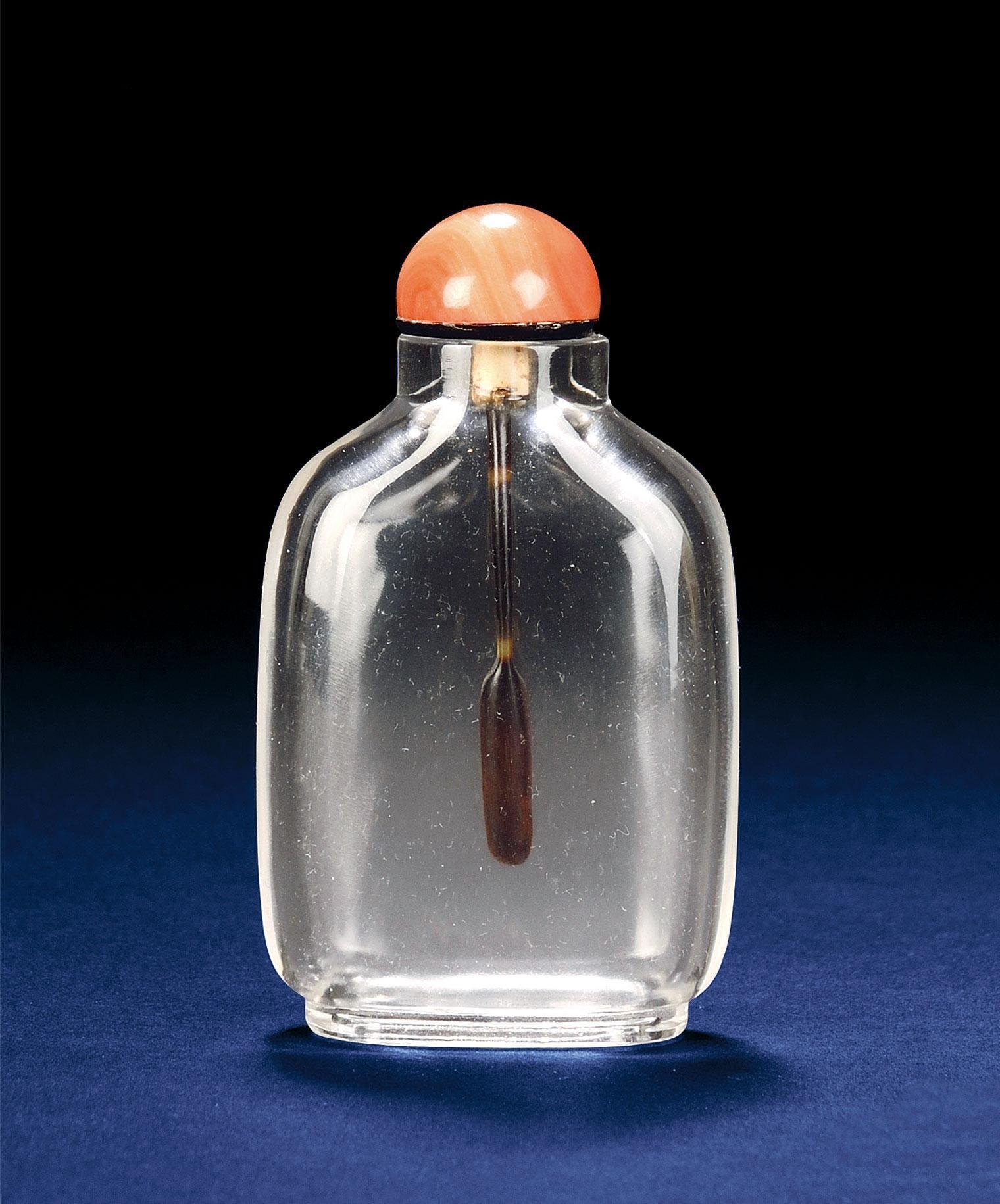18世纪 水晶雕素身鼻烟壶 