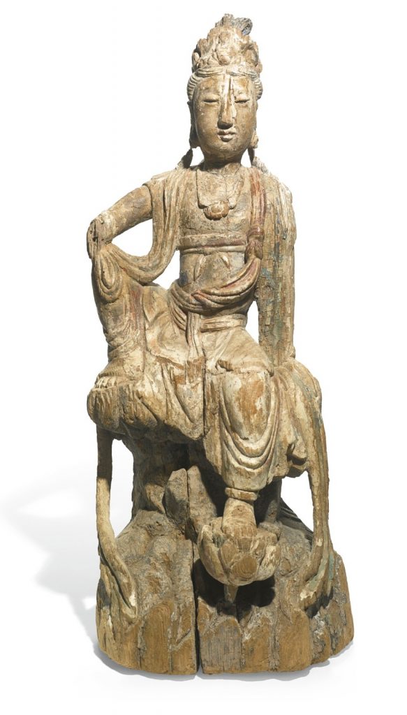       中国艺术珍品 拍卖信息 Lot 155 辽 木雕彩绘观音坐像