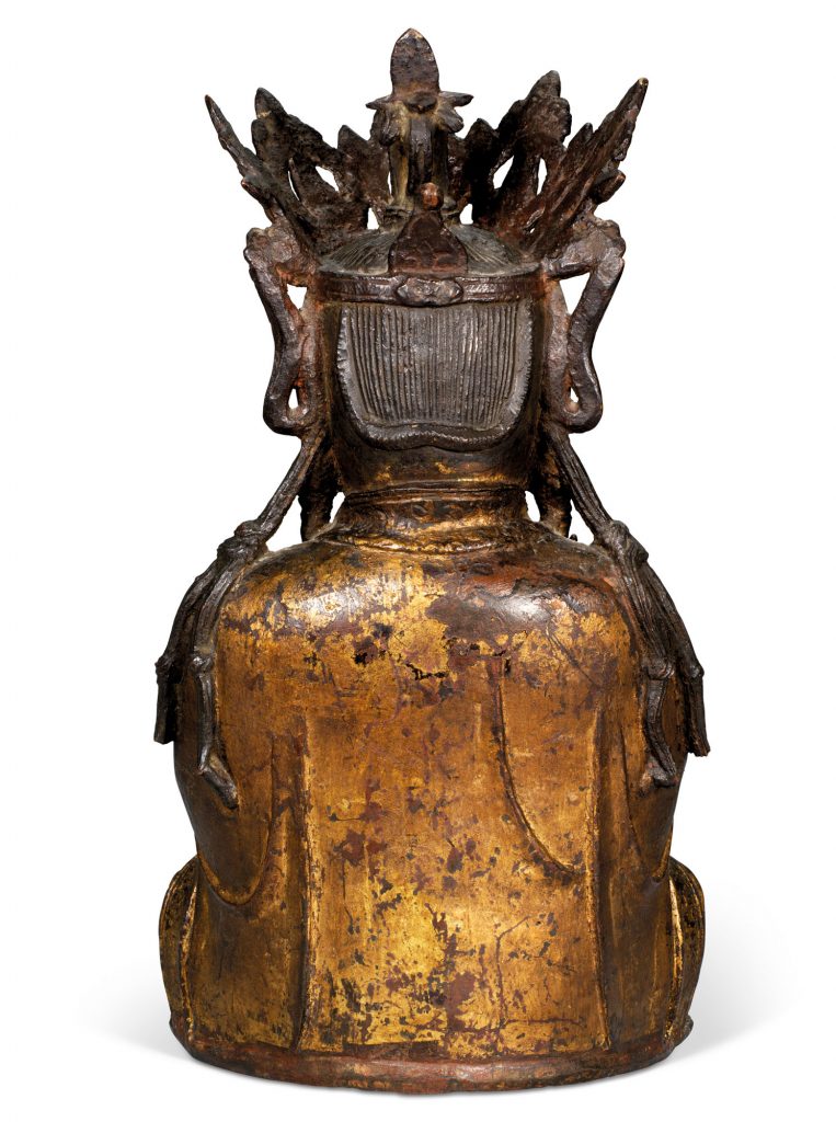 十七世紀 鎏金銅觀音坐像 