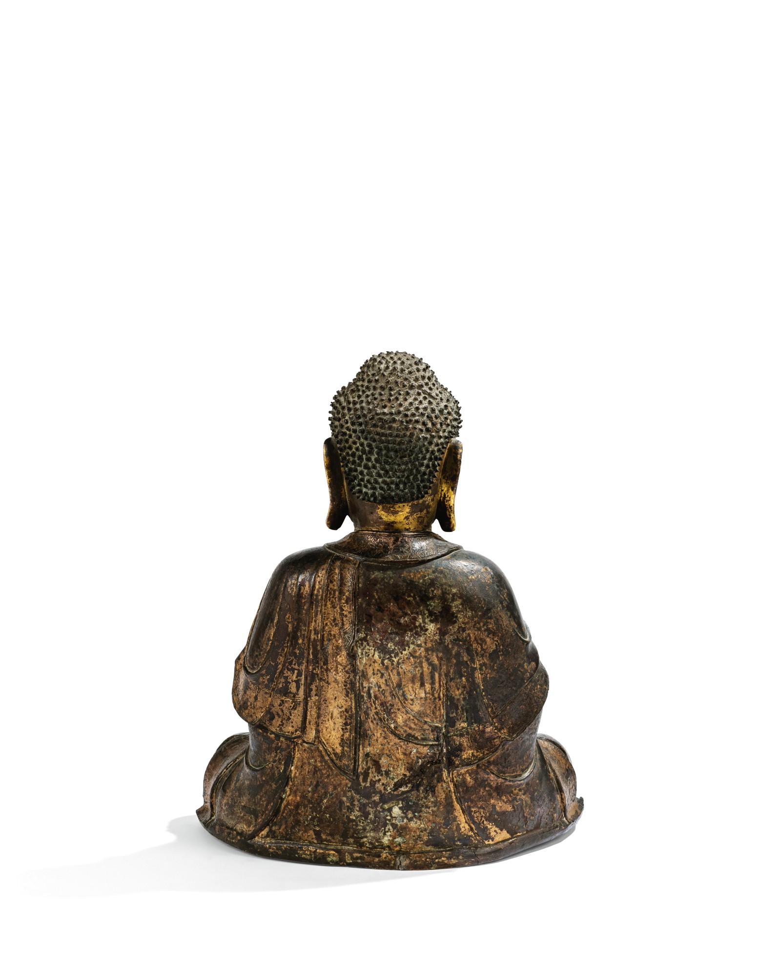 明十六 / 十七世紀 銅局部鎏金阿彌陀佛坐像