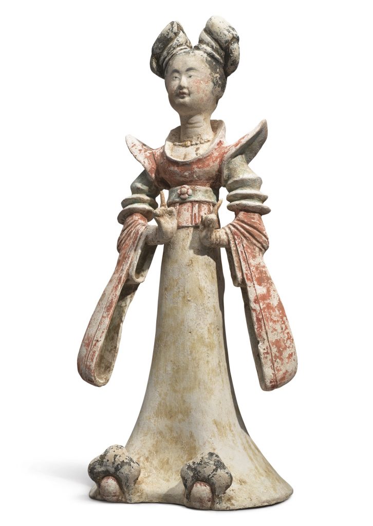 中国艺术珍品 拍卖信息 Lot 79 唐 陶加彩女立俑