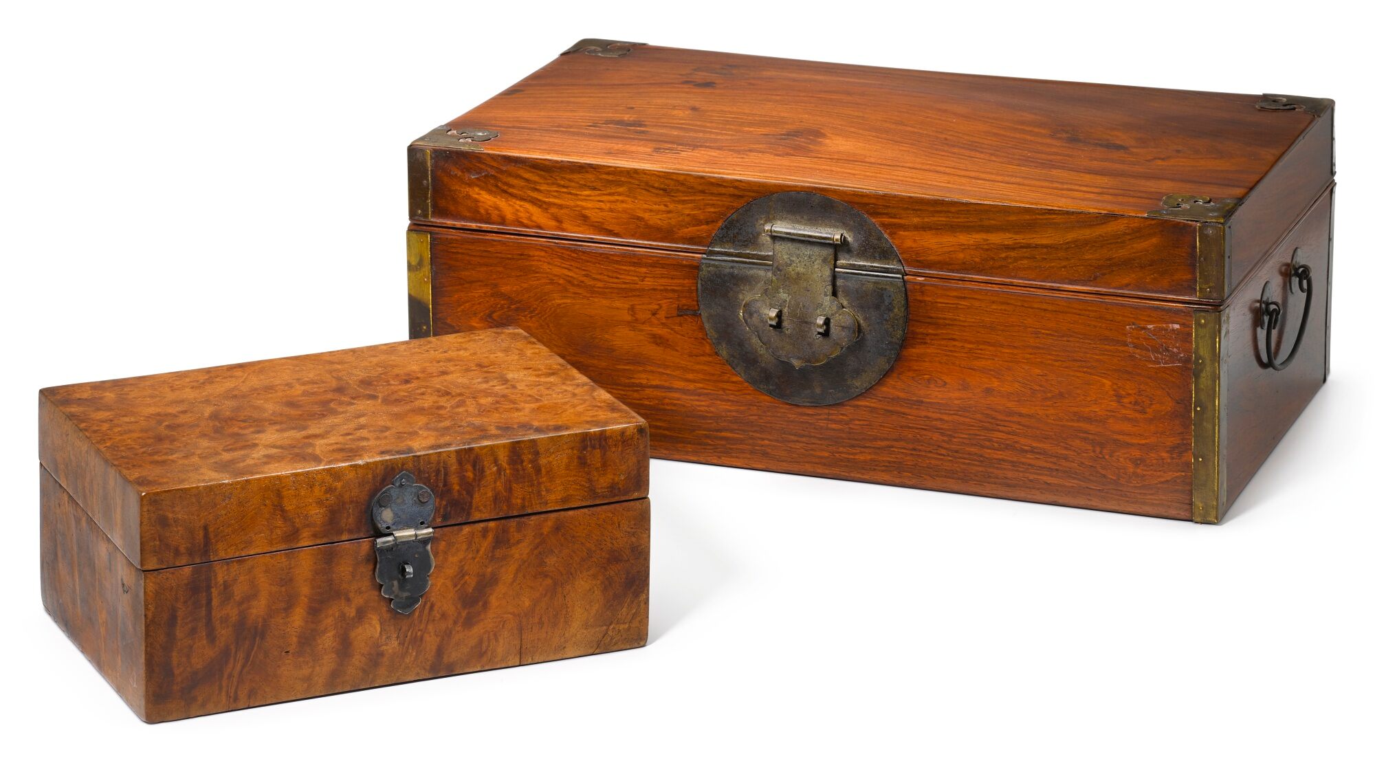 清十八至十九世紀 黃花梨書箱 及 癭木書箱