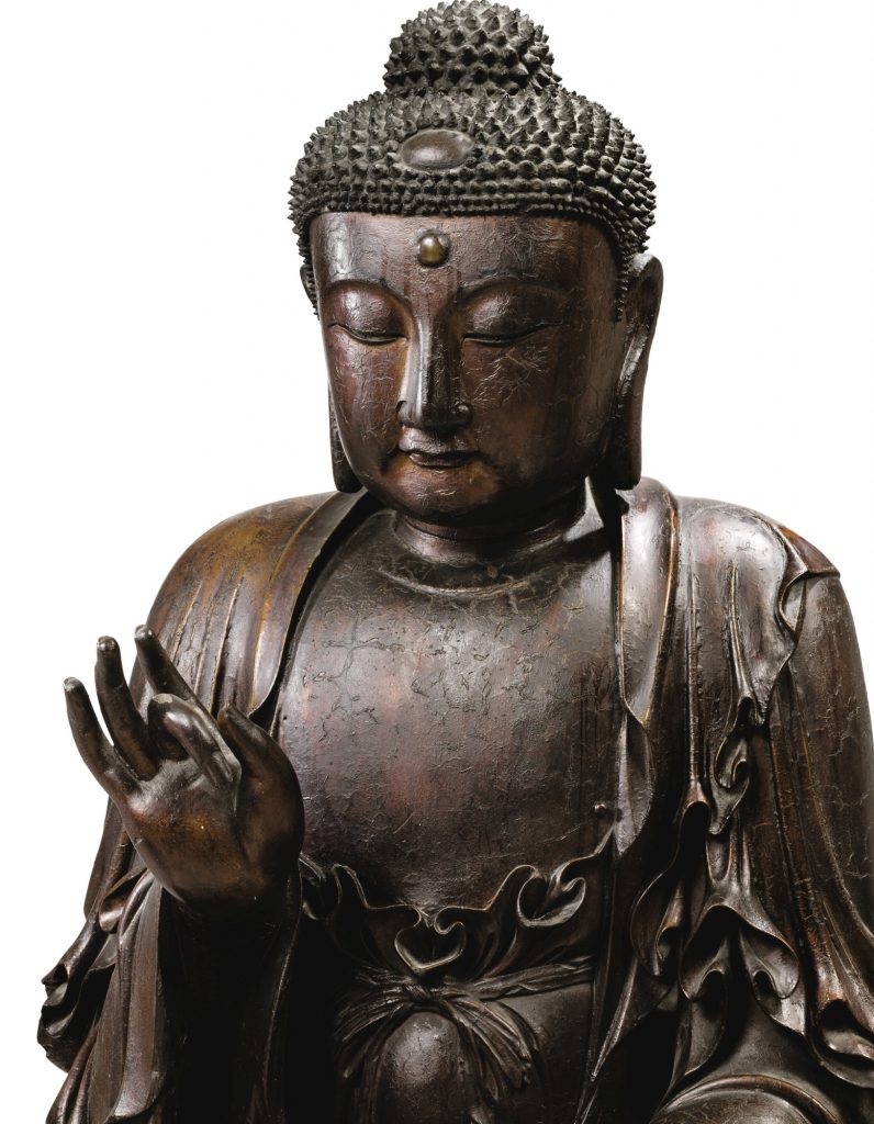 亚洲艺术 拍卖信息 Lot 60 清十七至十八世纪 漆金木释迦牟尼佛坐像