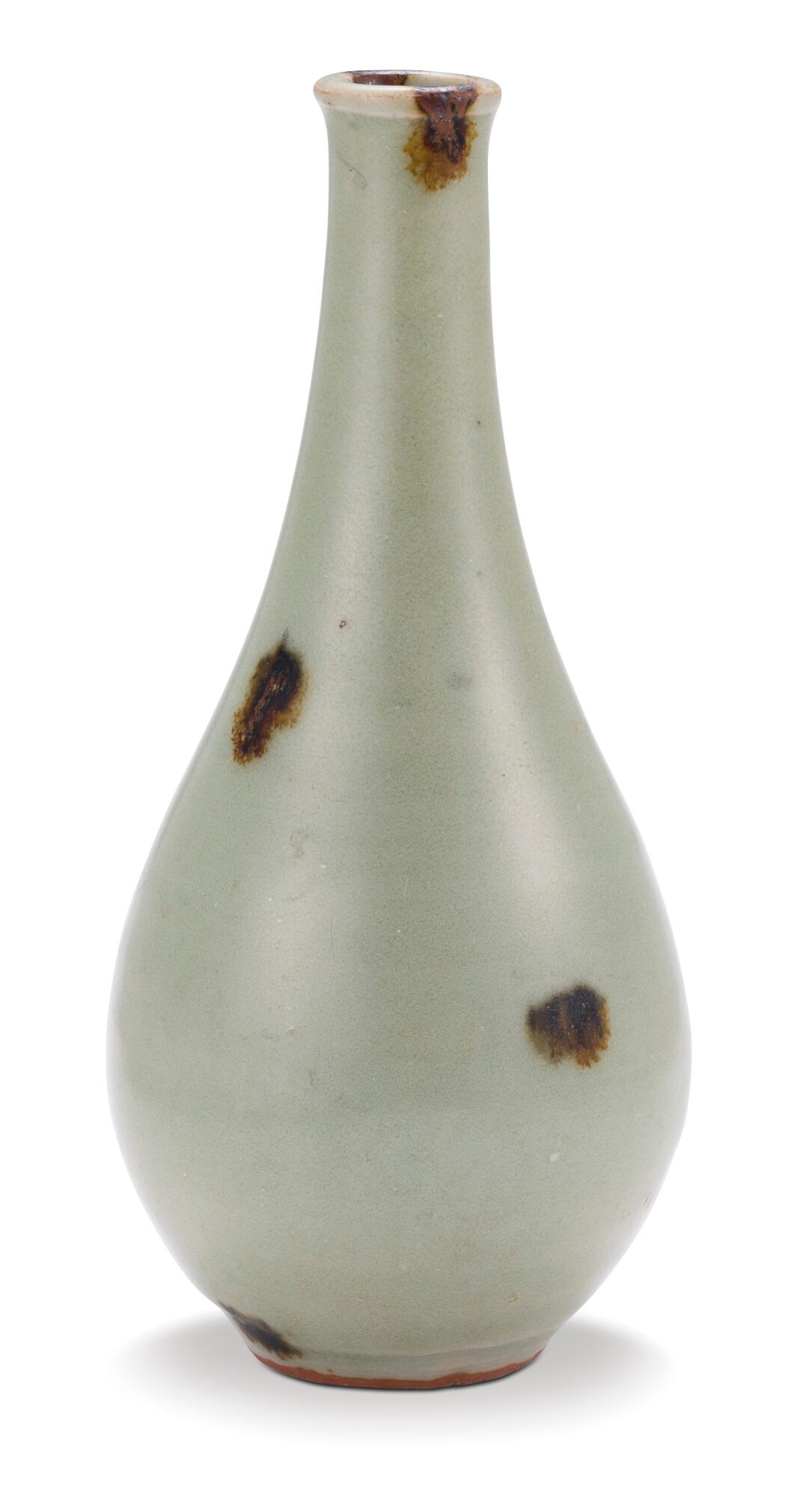 元 龍泉窰青釉褐斑膽瓶