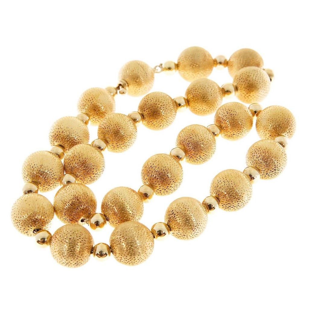 Textured Gold Beaded Necklace $10,614.48CAD
