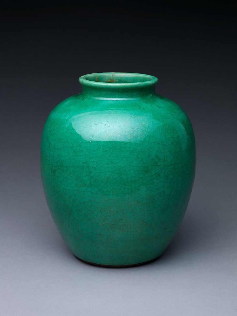 紐約大都會博物館 清 康熙 青釉罐 Jar  Kangxi period (1662–1722) China