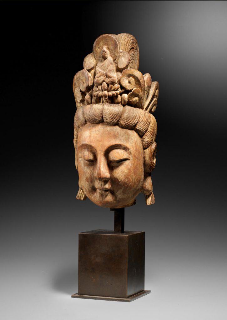 时光之旅：欧宗易珍藏中国早期艺术品 拍卖信息 Lot 34 元/明早期 木雕观音菩萨头像