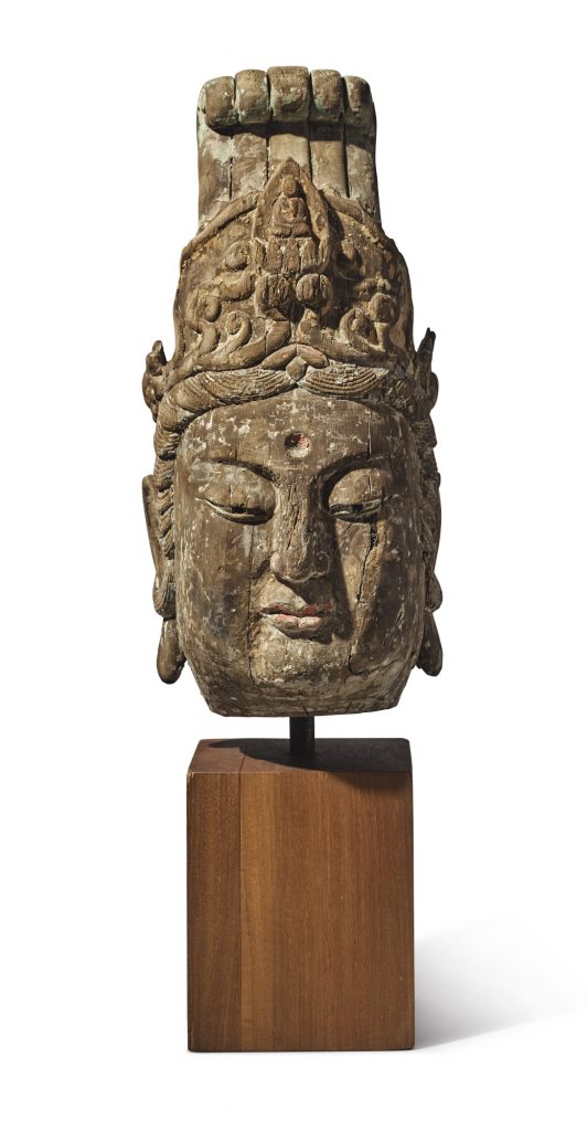 中国艺术珍品 拍卖信息 Lot 567 金/元 木雕加彩观音首像
