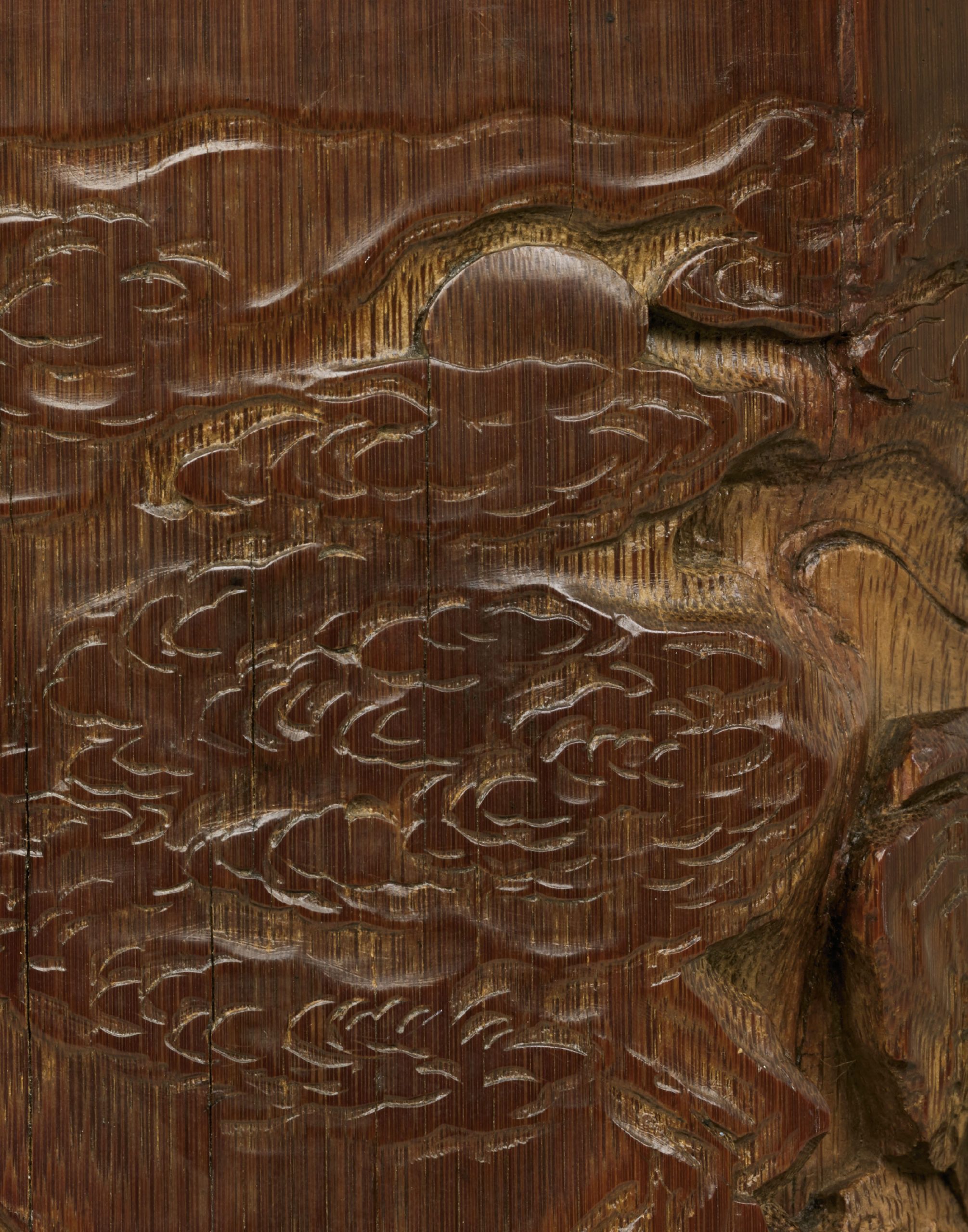 清十八世紀 竹雕山水人物圖筆筒