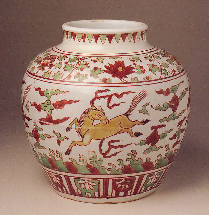 纽约大都会博物馆 大明嘉靖年制 釉裡紅天馬罐 Jar Jiajing mark and period (1522–66)