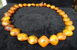 36" String Antique African Butterscotch Amber Trade Beads