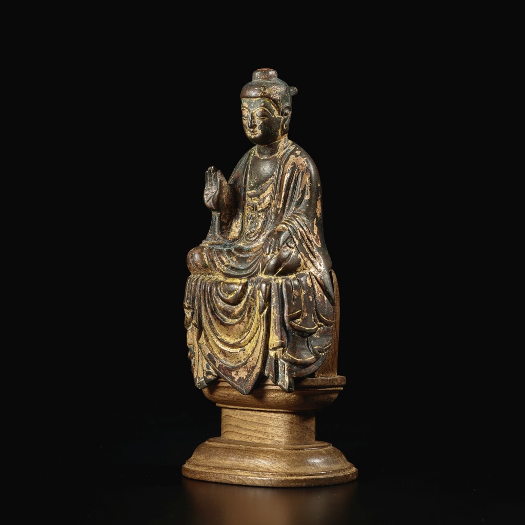 592 唐 銅鎏金彌勒佛坐像