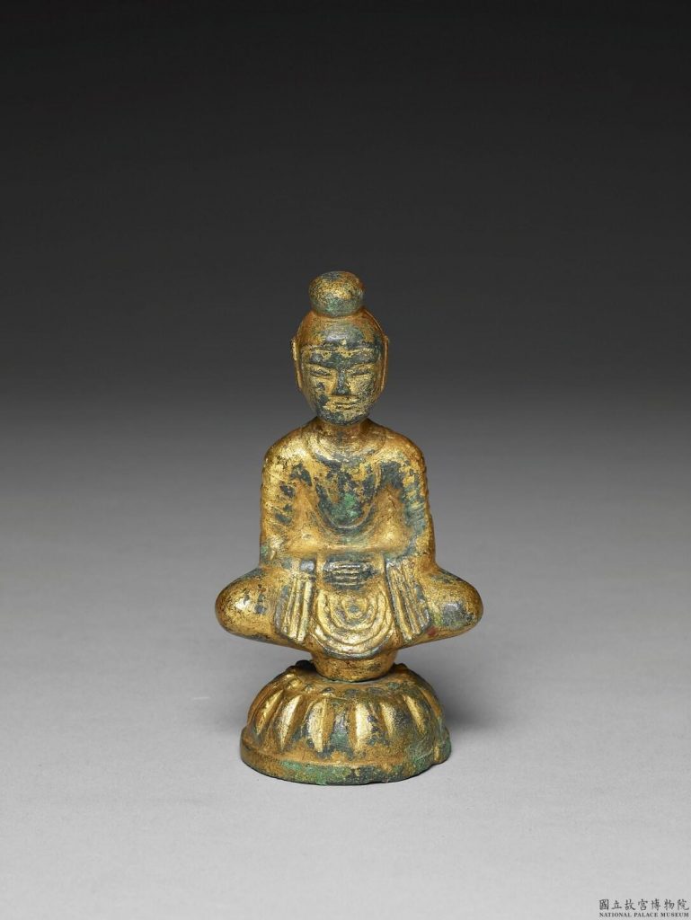 中國 四~五世紀 銅鎏金佛坐像佛坐像