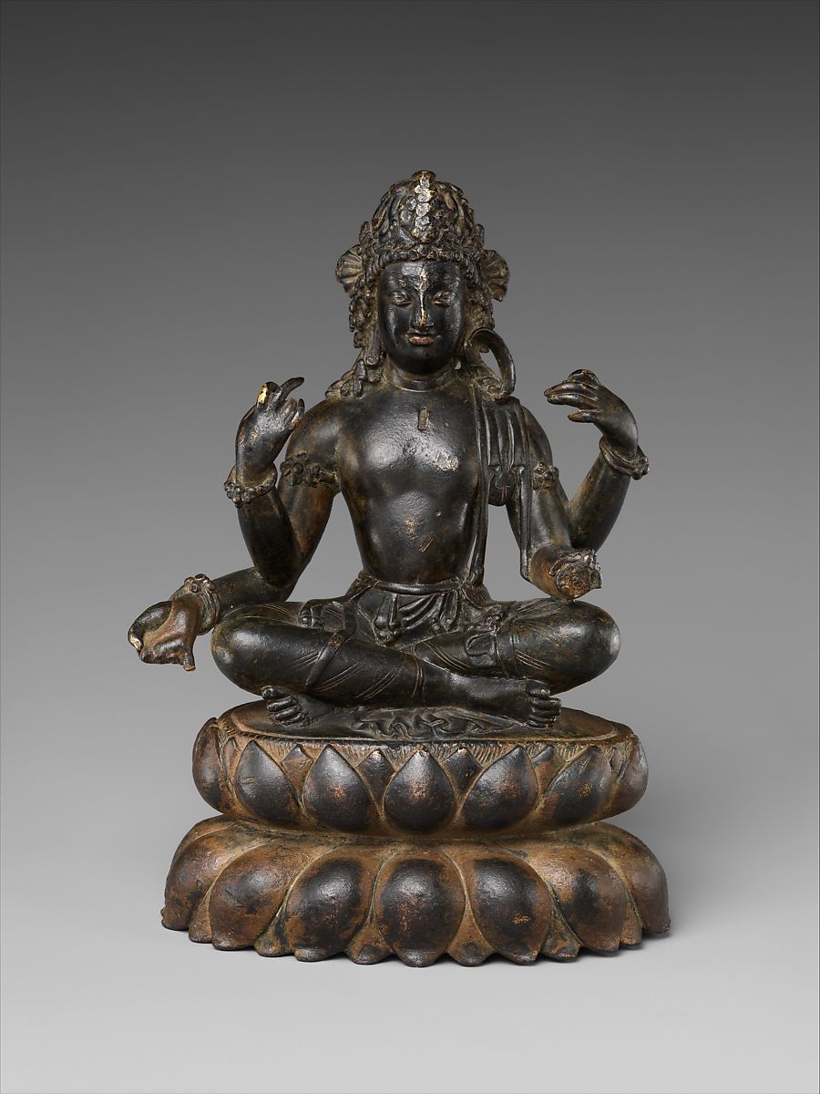 紐約大都會博物館 斯瓦特风格 7世纪 观世音菩萨 铜像Bodhisattva Avalokiteshvara 7th century Pakistan (Swat Valley)