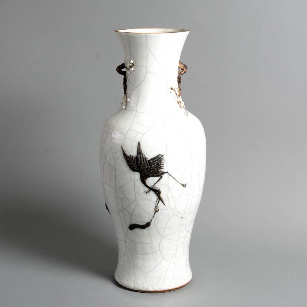 19th Century Crackleware Porcelain Dragon Vase