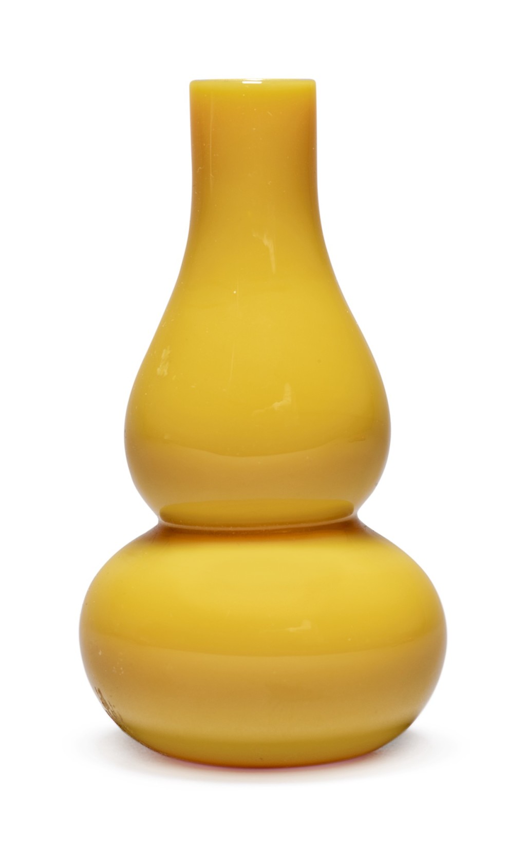 A YELLOW GLASS DOUBLE-GOURD VASE, QING DYNASTY