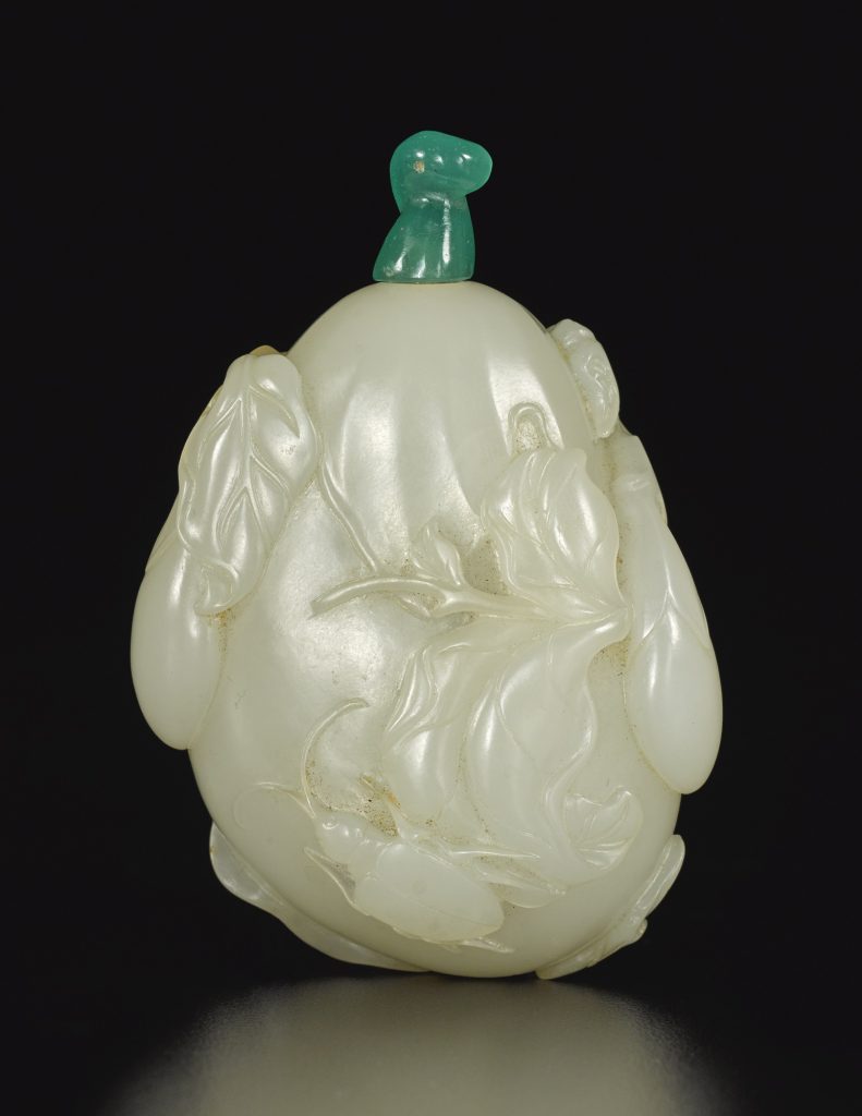        中国艺术珍品 拍卖信息 Lot 39 清十八/十九世纪 白玉雕瓜瓞绵绵鼻烟壶