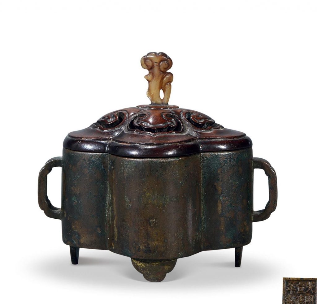 瓷器 玉器 工艺品（一） 拍卖信息 Lot 0524 清中期 铜海棠炉