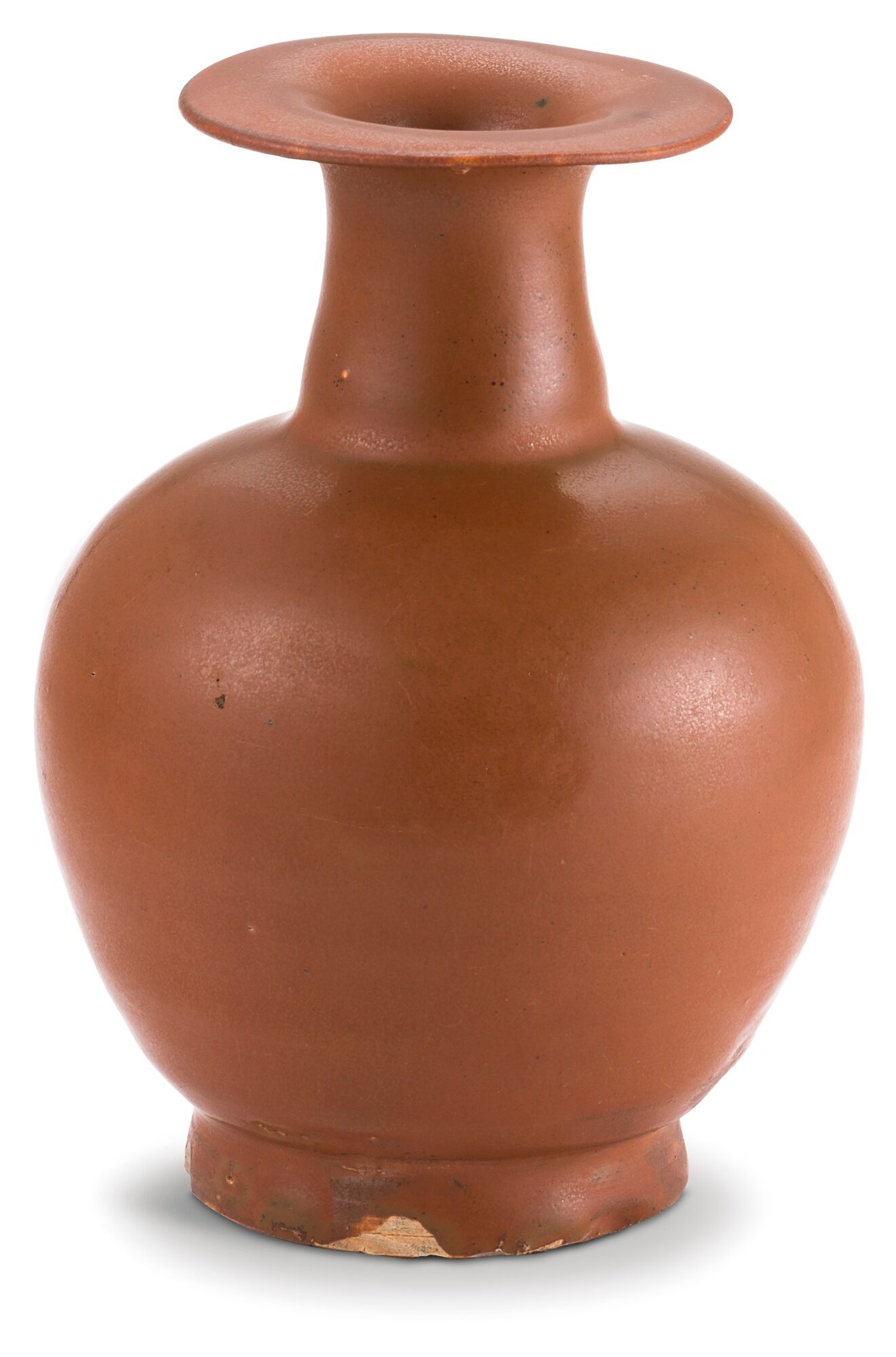 北宋 耀洲窰醬釉盤口瓶