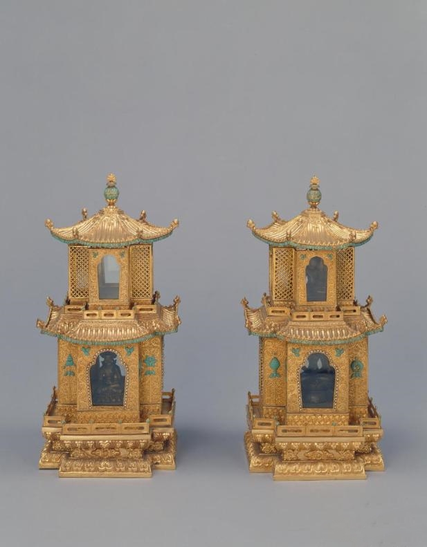 金嵌珠松石亭式龛 北京故宫博物院藏