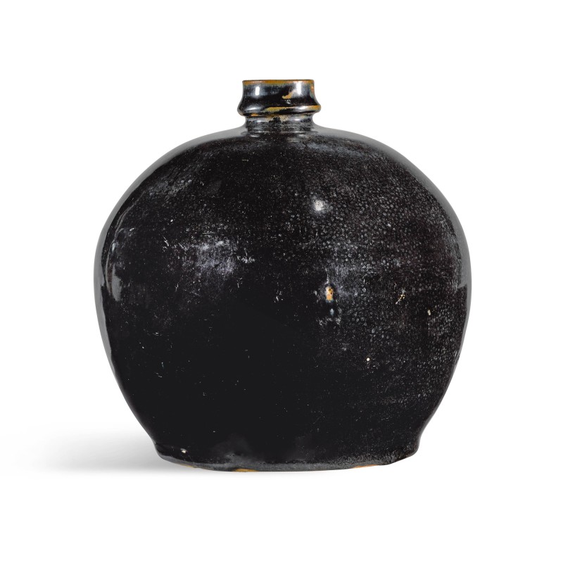 金 十二世紀 黑釉油滴嘟嚕瓶