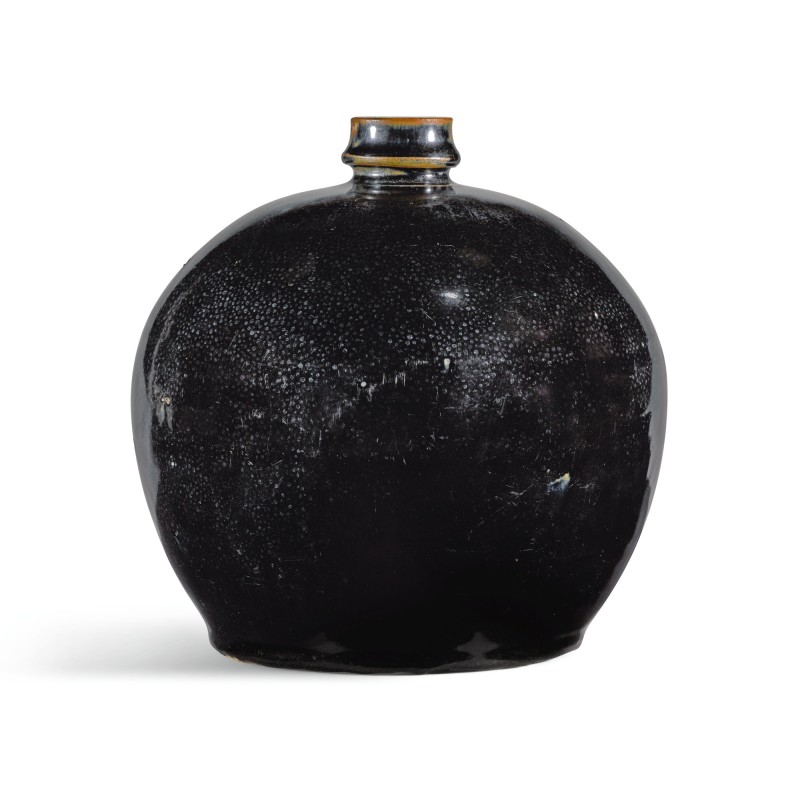 金 十二世紀 黑釉油滴嘟嚕瓶