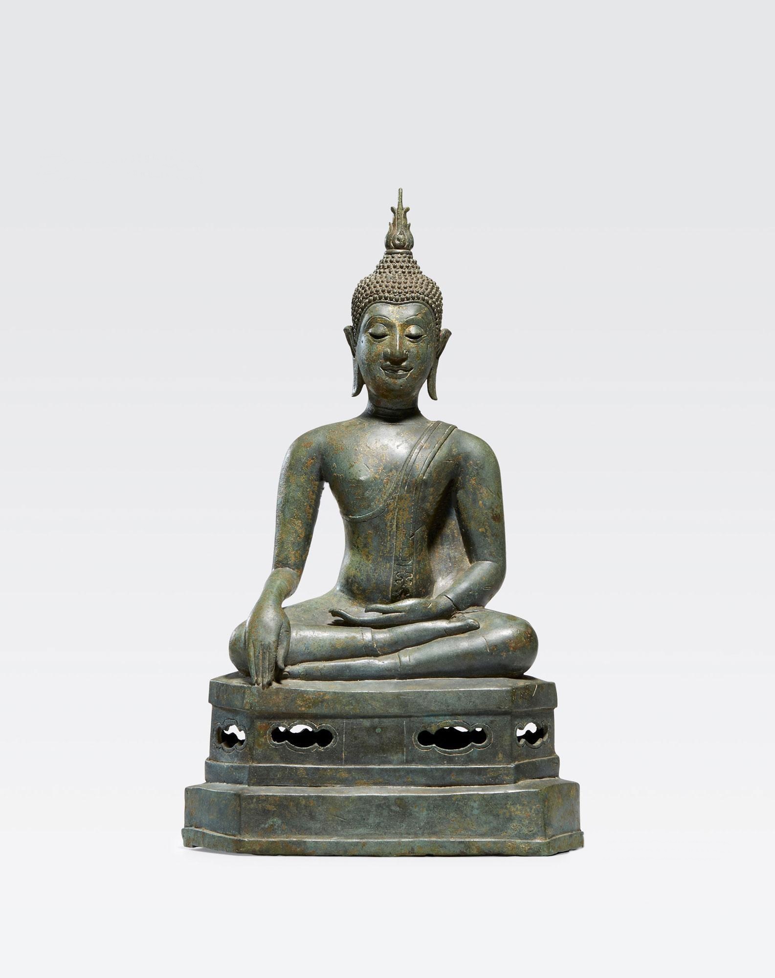  0078 泰国 北素可泰风格 十五／十六世纪 铜佛坐像