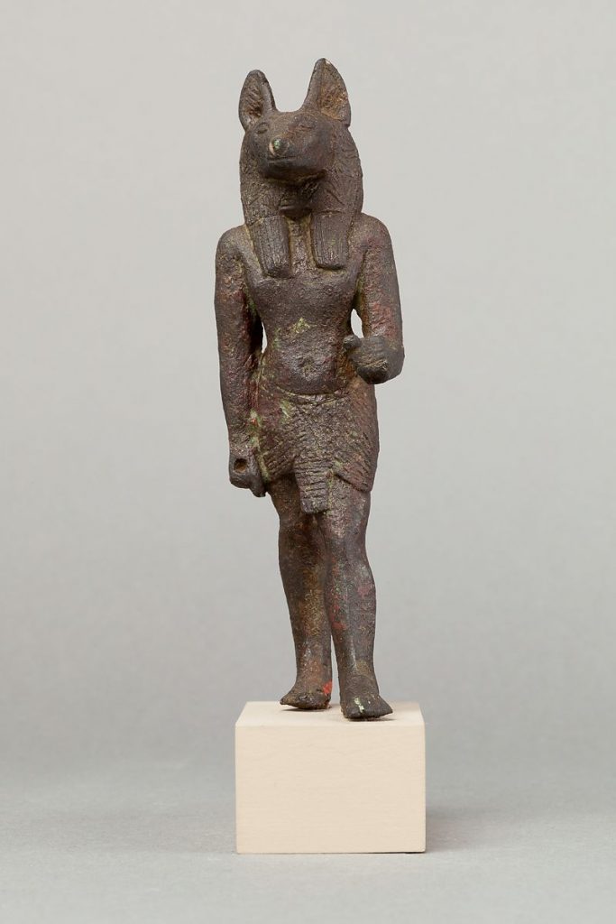 美國纽约大都會博物館 埃及 銅 胡狼頭神像 Anubis, Cupreous metal 664–30 B.C.