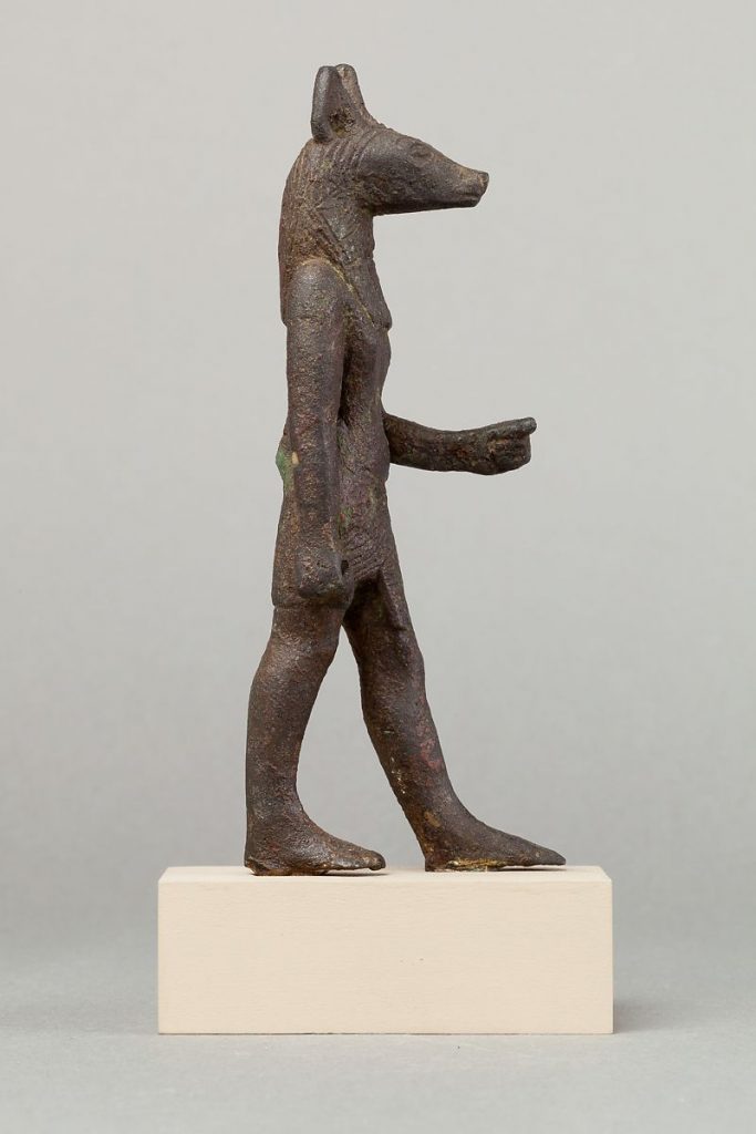 美國纽约大都會博物館 埃及 銅 胡狼頭神像 Anubis, Cupreous metal 664–30 B.C.