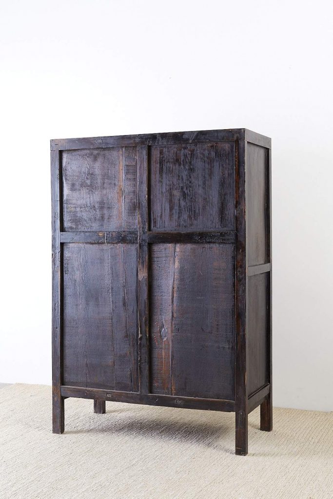Chinese Qing Style Lacquered Wedding Cabinet Chest