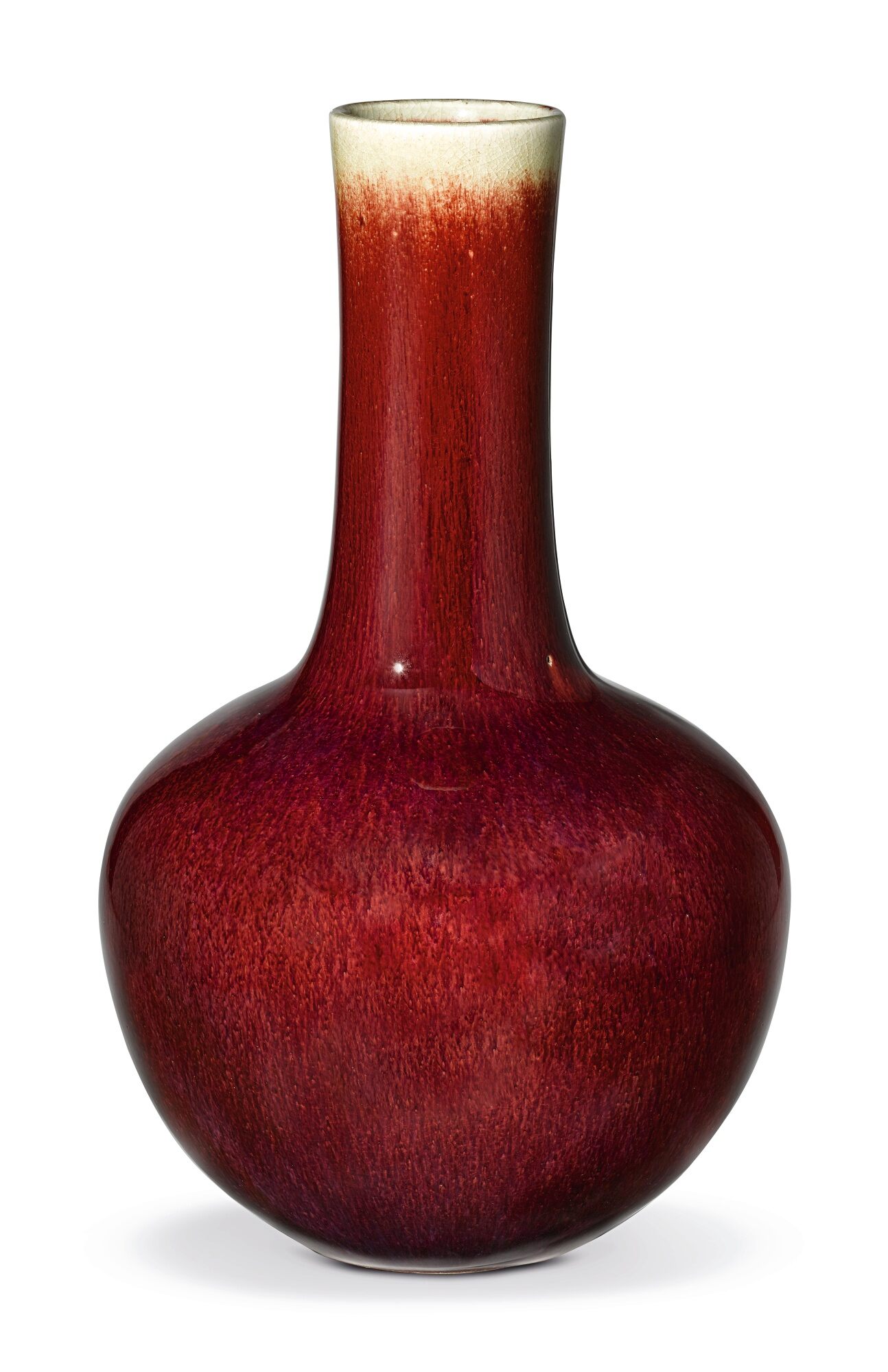 清十八至十九世紀 紅釉長頸瓶