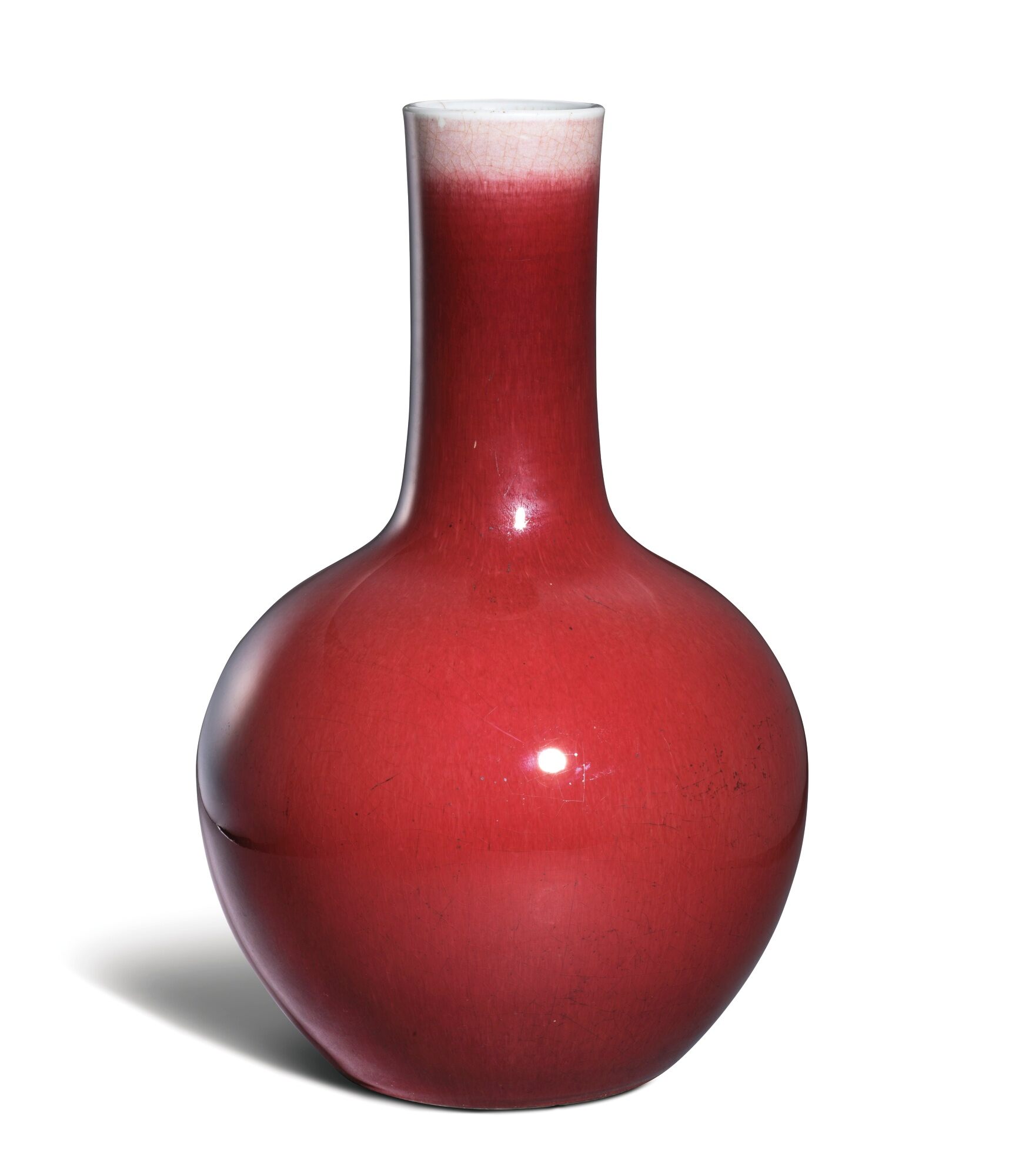 清十八 / 十九世紀 紅釉天球瓶