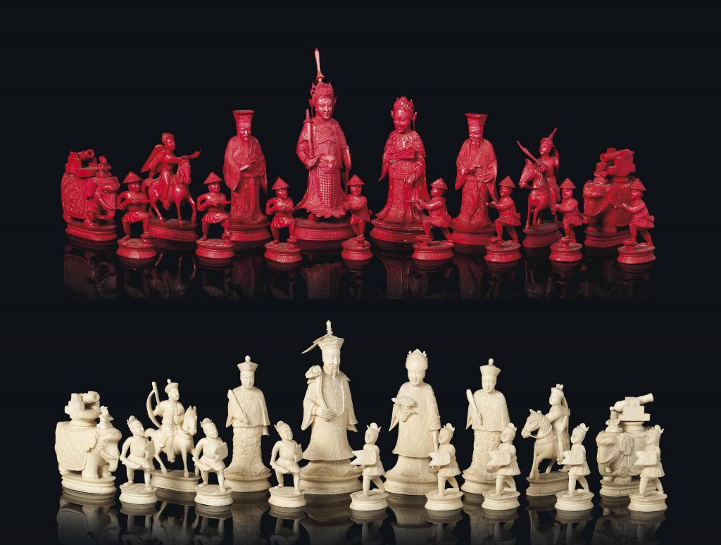 A CHINESE-EXPORT IVORY CHESS SET CANTON, LATE 19TH CENTURY