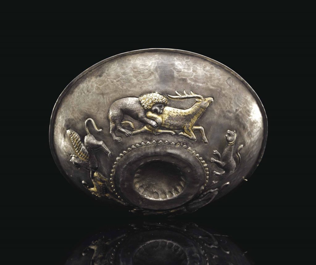 公元前4世纪 菲亚勒中叶鎏金银碗