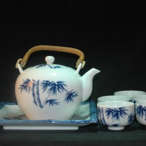 青花 竹节纹茶具