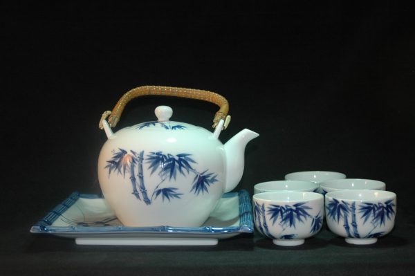 青花 竹节纹茶具