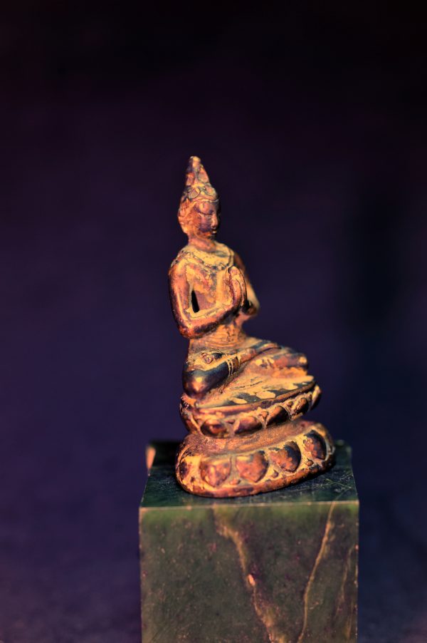 印度 克什米尔 7/8世纪 斯瓦特风格 铜鎏金佛造像