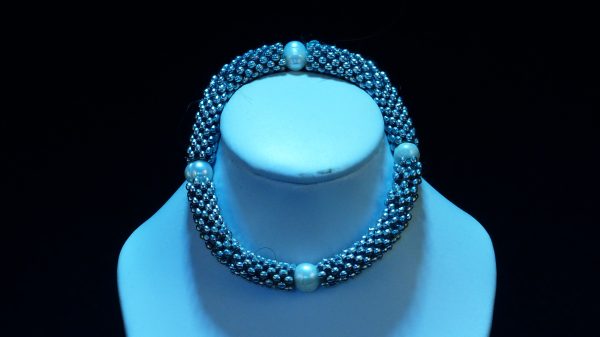 银缧丝珍珠手链