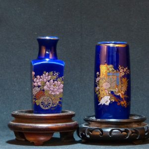 日本 蓝釉酒瓶