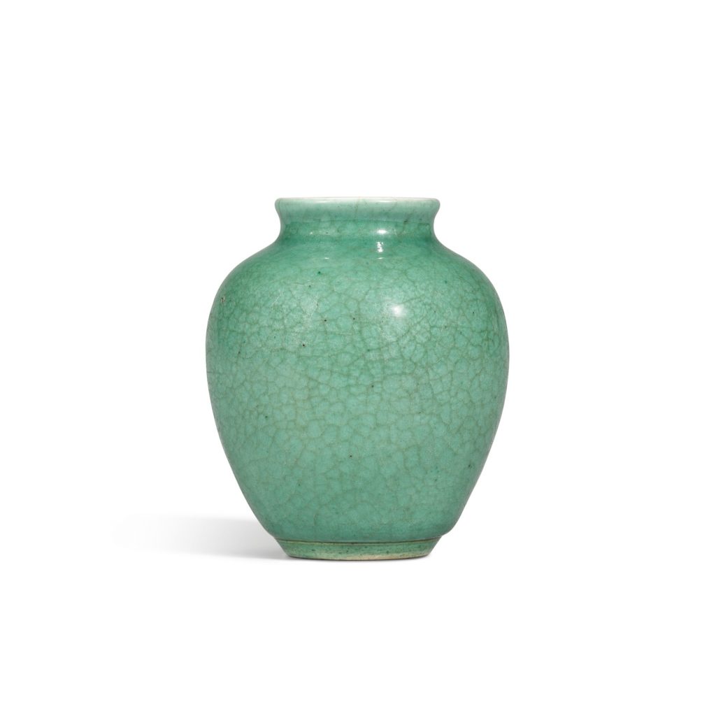 清十八世紀 蘋果綠釉小罐