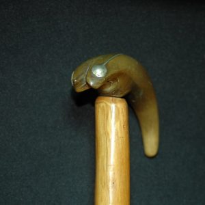 雕犀角鱼形藤木 绅士手杖