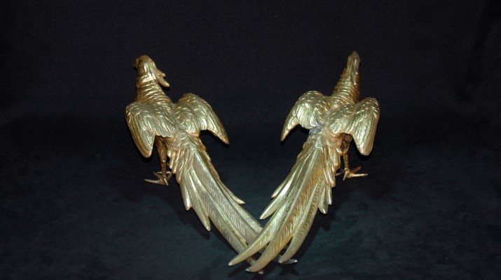 绶带鸟稚鸡铜雕摆件