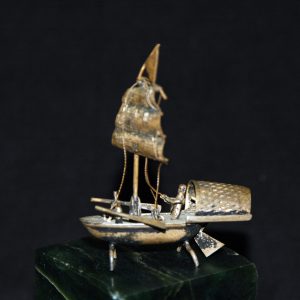 铜雕帆船渔翁摆件
