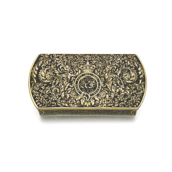 Gold and enamel tobacco box