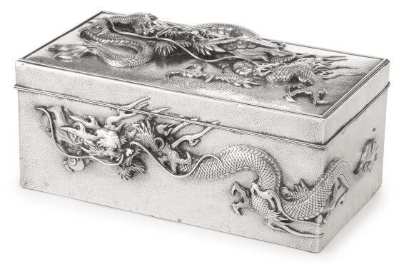 A Japanese Export silver large jewelry box