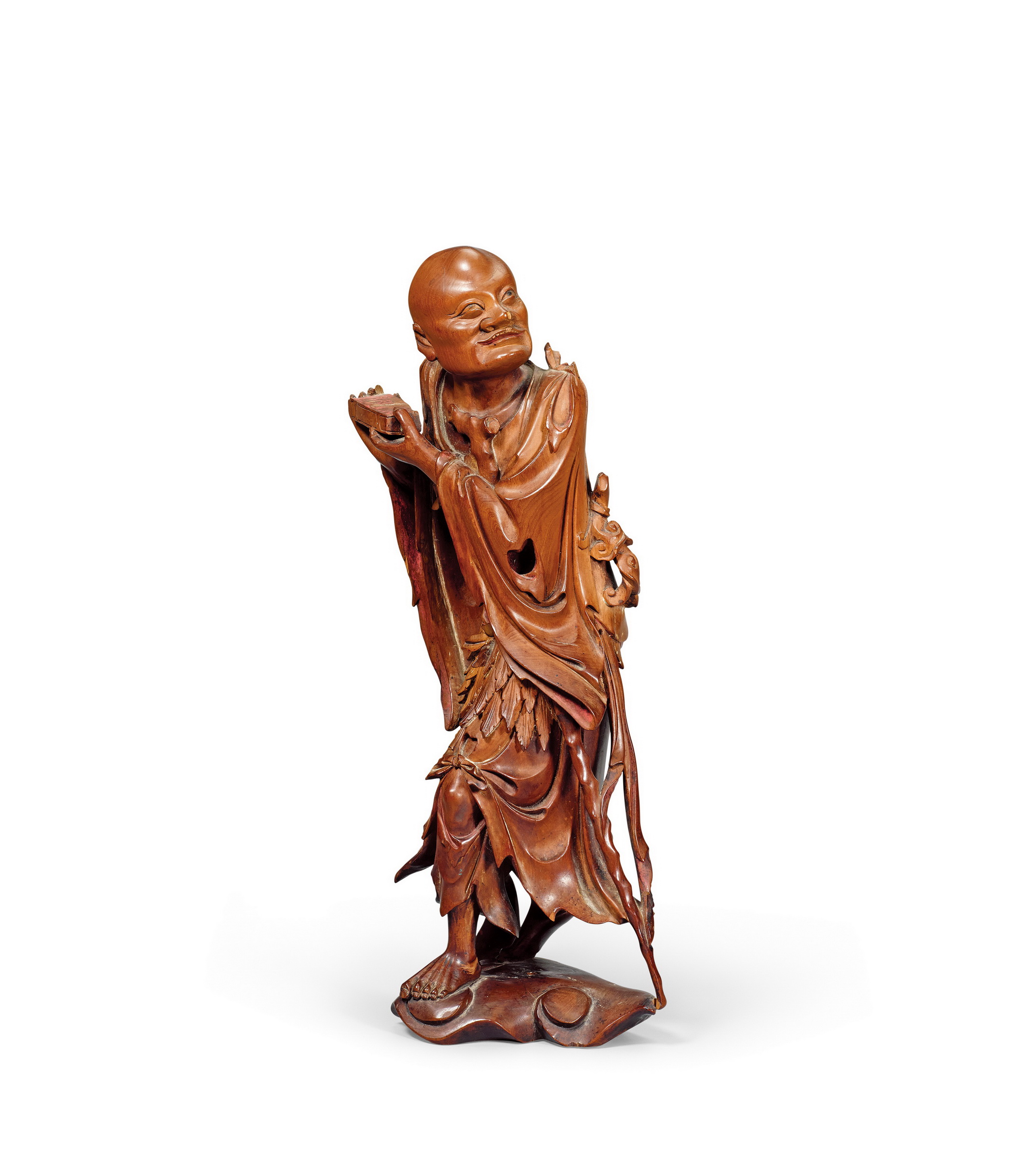 希少！大人気！ 極品 黄楊木 精彫り 中国古美術品・極細工瑞獣羅漢彫