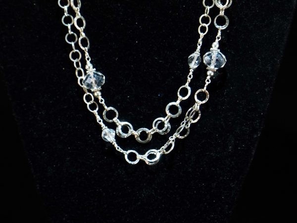 水晶珠银链